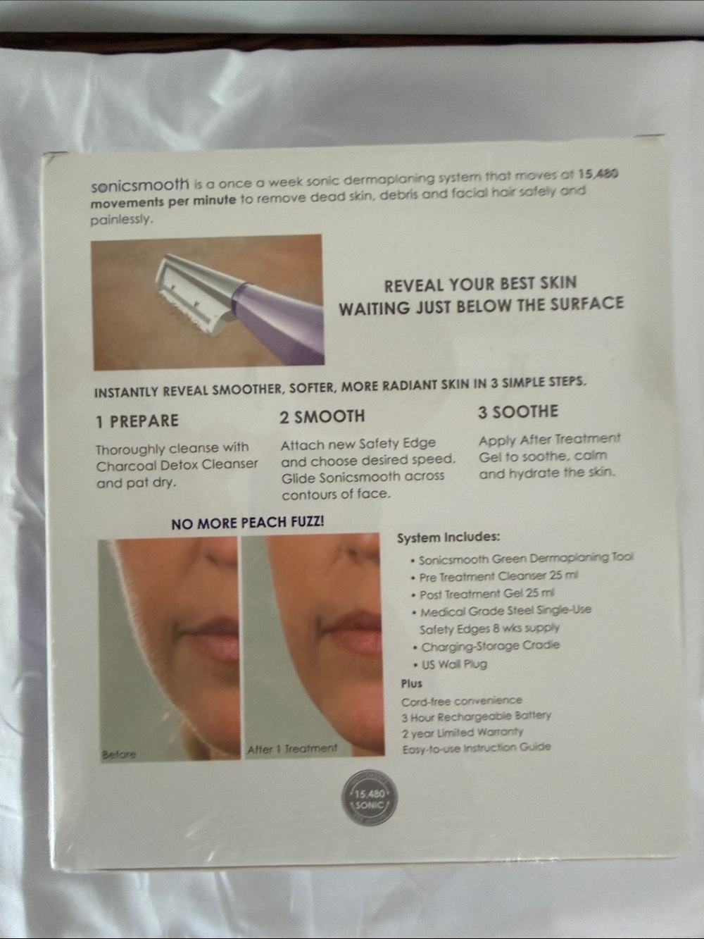 SonicSmooth True Sonic Dermaplaning System - Lime Green - Picture 2 of 5